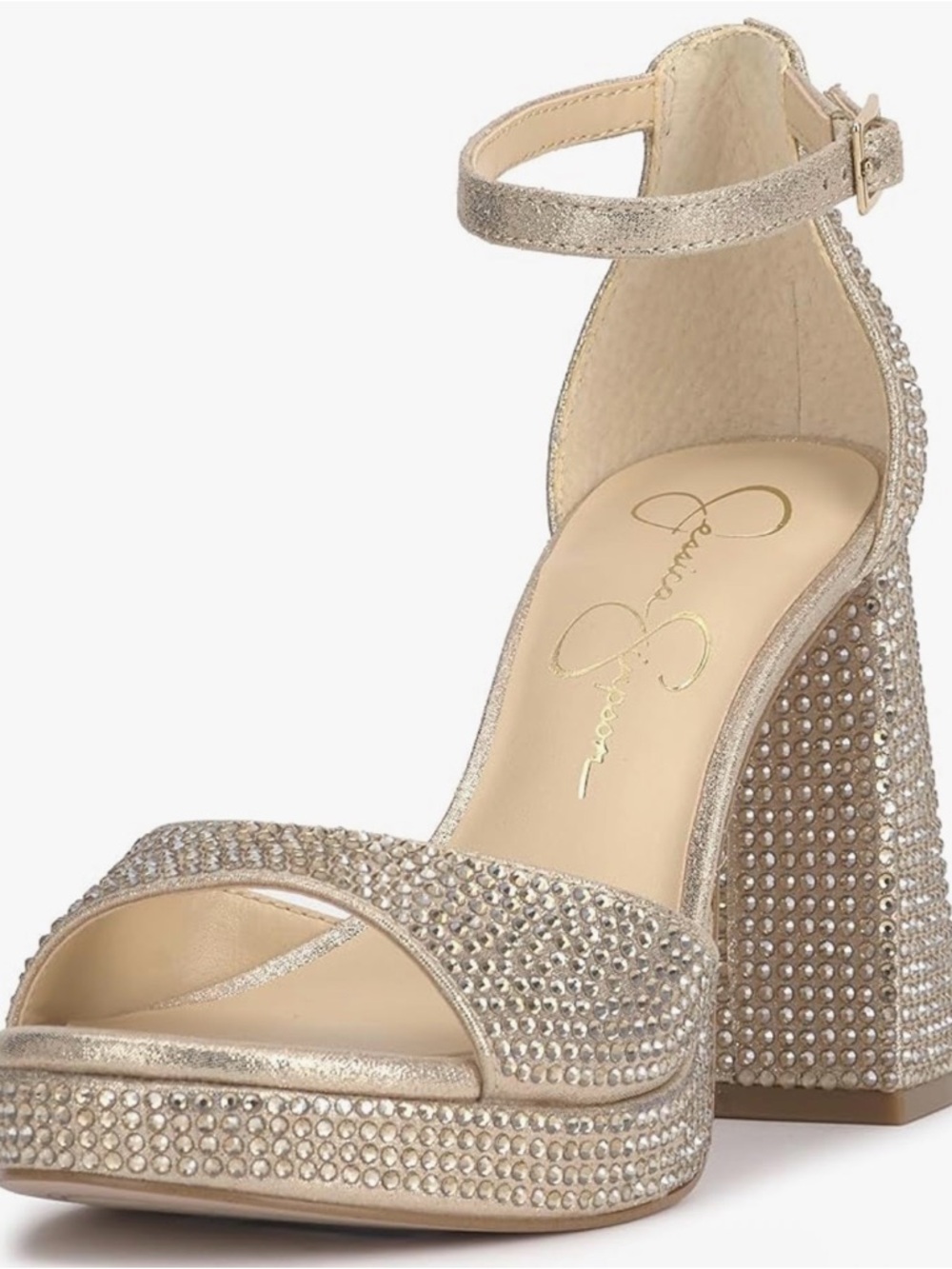 Jessica Simpson Kaliah Platform Sandal in champagne/gold sz 6